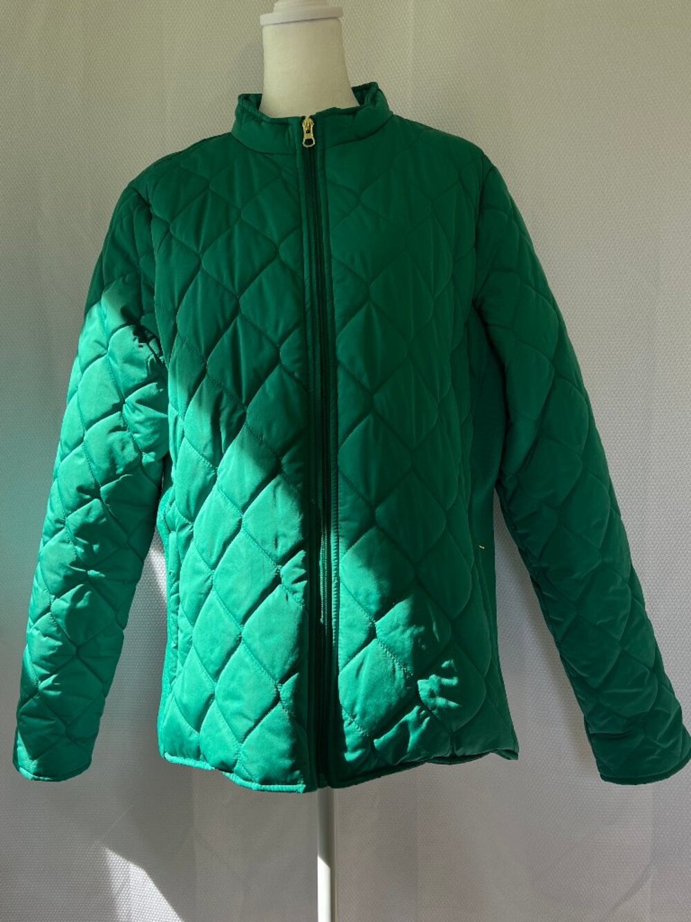 Kim Rogers Women's  Emerald Green Side-Ribbed Puffer Jacket